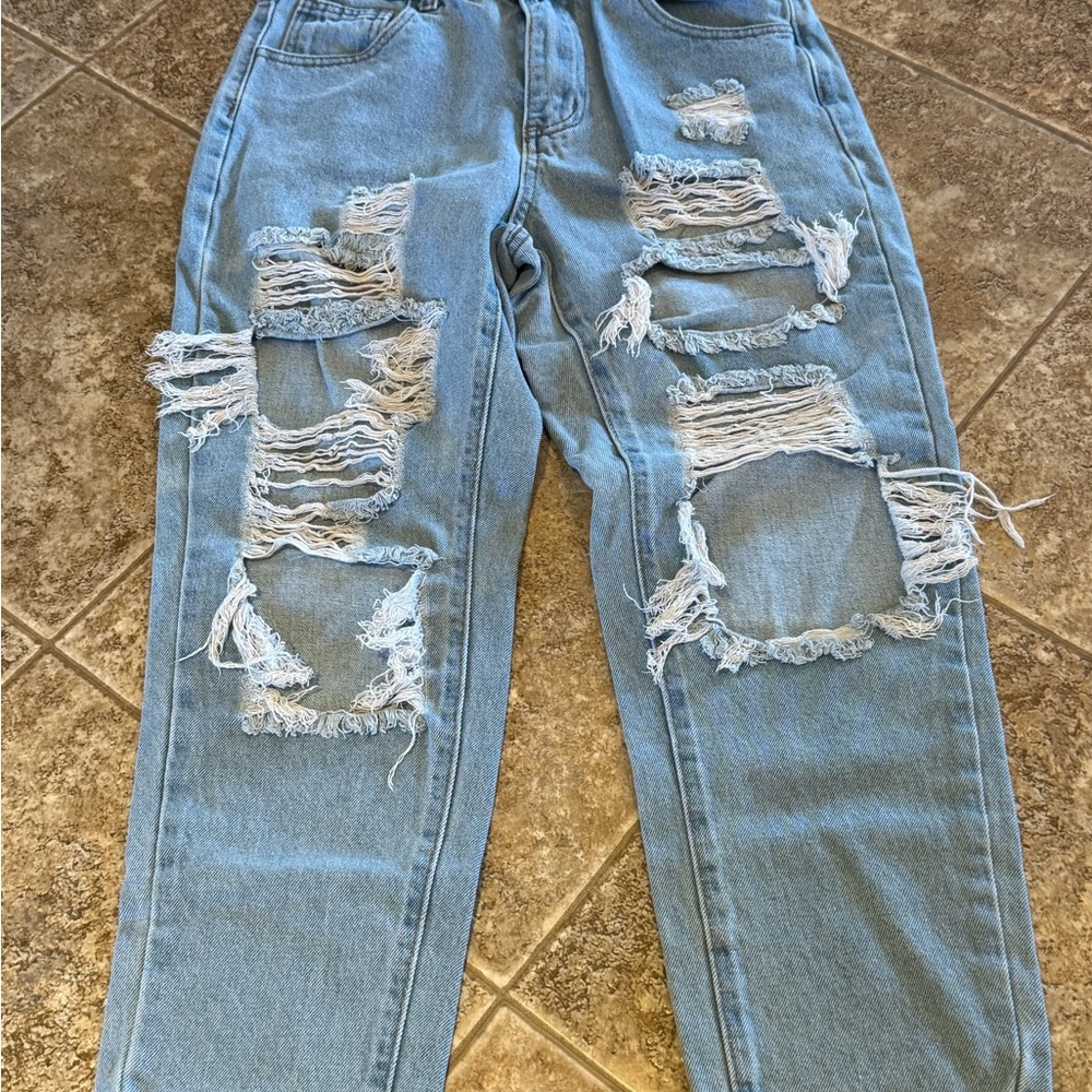 SHEIN Light Blue Distressed Jeans